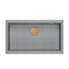 Quadron LOGAN 110 GraniteQ zlewozmywak silver stone 76x44x23,5 cm 1-komorowy podwieszany z syfonem manualnym złoty HQD7644U5PVDG1U